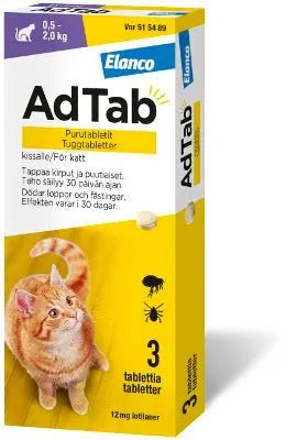Adtab 12 Mg Vet Purutabl Kissoille 0,5-2 Kg - Apteekki 360 Helsinki - Verkkoapteekki