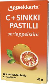 Apteekkarin C+ Sinkki Veriappelsiini - Apteekki 360 Helsinki - Verkkoapteekki