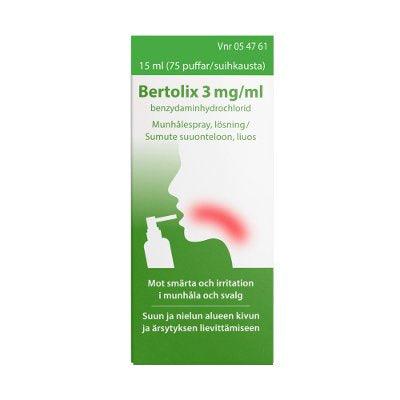 Bertolix 2,68 Mg/Ml Sumute Suuonteloon, Liuos Annospumppu, 75 Painallusta - Apteekki 360 Helsinki - Verkkoapteekki