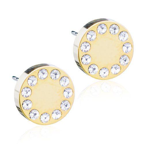 Blomdahl Golden Titanium Brilliance Puck 8Mm Crystal - Korvakoru - Apteekki 360 Helsinki - Verkkoapteekki