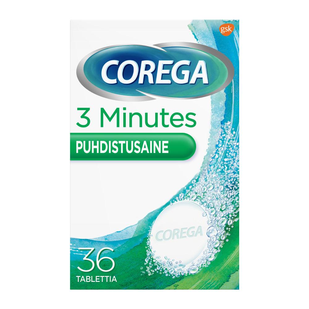 Corega 3Min Tabs Hammasproteesin Puhdistustabletti - Apteekki 360 Helsinki - Verkkoapteekki