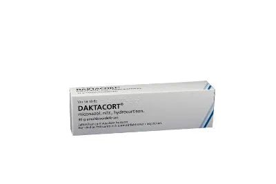 Kuva Daktacort 10 mg/g/20 mg/g Emulsiovoidetta esittävästä tuotteesta, joka on noudettava apteekin myymälästä aukioloaikojen puitteissa kylmäsäilytyksen vuoksi