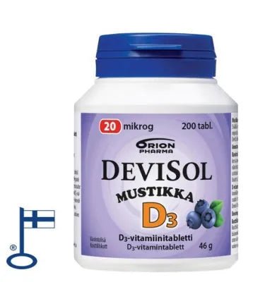 DeviSol Mustikka 20 mcg - D-vitamiini - Apteekki 360 Helsinki - Verkkoapteekki