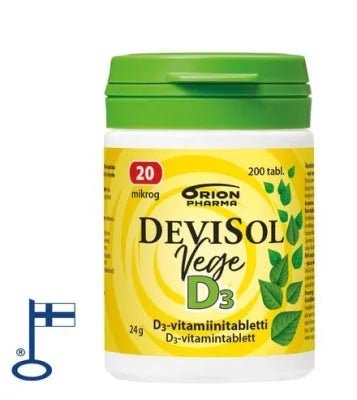 DeviSol Vege 20 mcg - D-vitamiini vegaaninen - Apteekki 360 Helsinki - Verkkoapteekki