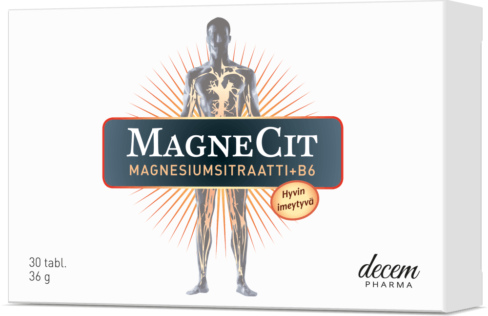 Magnecit Magnesiumsitraatti + B6 - Apteekki 360 Helsinki - Verkkoapteekki