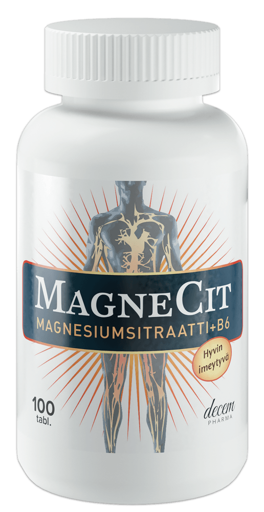 Magnecit Magnesiumsitraatti + B6-Vitamiini - Apteekki 360 Helsinki - Verkkoapteekki
