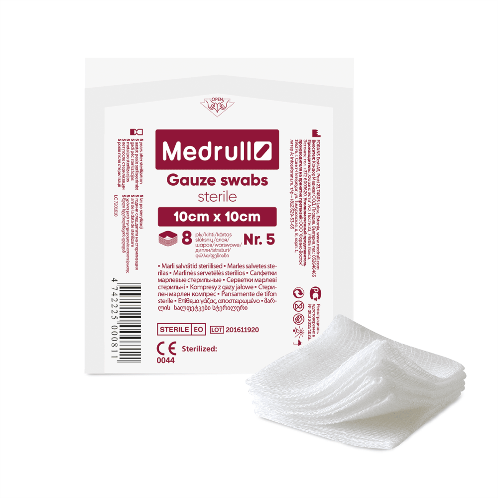 Medrull Gauze Swabs Sideharsotaitos 8Krs - Apteekki 360 Helsinki - Verkkoapteekki