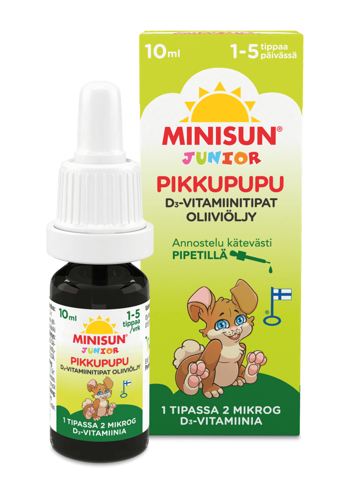 Minisun D-Tipat Oliiviöljy - D-vitamiini vauvalle - Apteekki 360 Helsinki - Verkkoapteekki