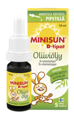 Minisun D-Tipat Oliiviöljy - D-vitamiini vauvalle - Apteekki 360 Helsinki - Verkkoapteekki
