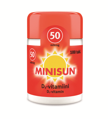 Minisun D-Vitamiini 50 mikrog - Apteekki 360 Helsinki - Verkkoapteekki