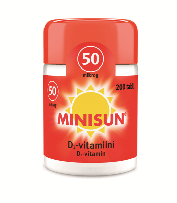 Minisun D-Vitamiini 50 mikrog Purutabletti - Apteekki 360 Helsinki - Verkkoapteekki