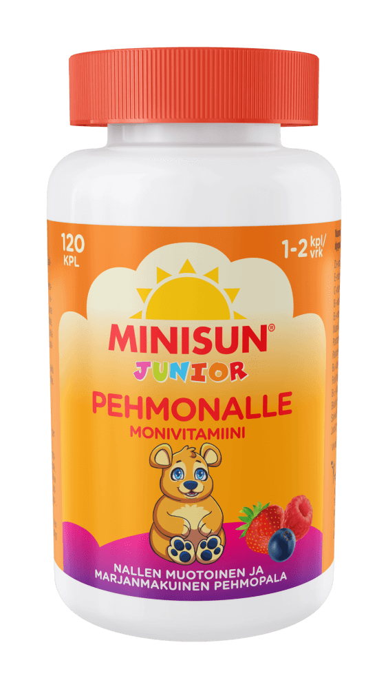 Minisun Junior Monivitamiini lapselle Pehmonalle Marjaisa, 120 Kpl - Apteekki 360 Helsinki - Verkkoapteekki