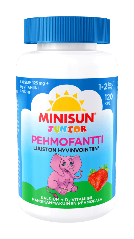 Minisun Pehmofantti Luusto Kalsium+D-Vitamiini lapselle - Apteekki 360 Helsinki - Verkkoapteekki