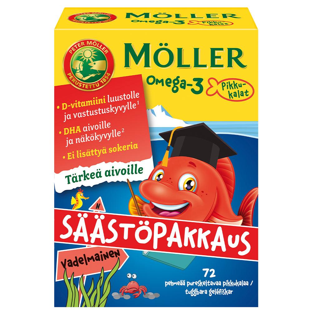 Möller Omega-3 Pikkukalat Vadelmainen - Apteekki 360 Helsinki - Verkkoapteekki