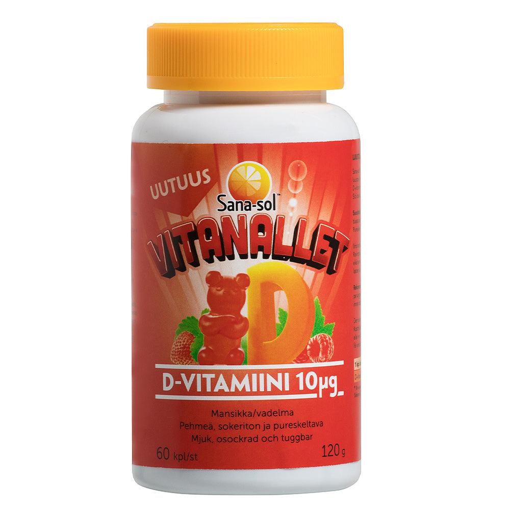 Sana-Sol Vitanallet D-Vitamiini 10 Mikrog Mansikka - Apteekki 360 Helsinki - Verkkoapteekki