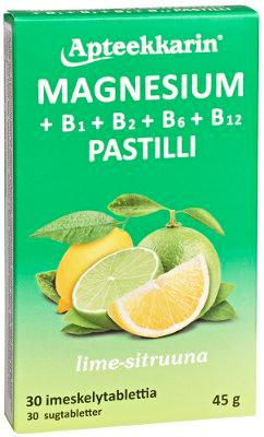Apteekkarin Magnesium+ B Pastilli Sitruuna - Apteekki 360 Helsinki - Verkkoapteekki