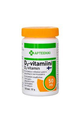 Apteekki D3-Vitamiini 50 Mikrog - Apteekki 360 Helsinki - Verkkoapteekki