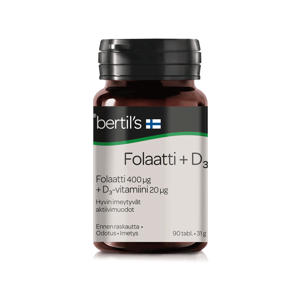 Bertils Folaatti+D3-Vitamiini - Apteekki 360 Helsinki - Verkkoapteekki