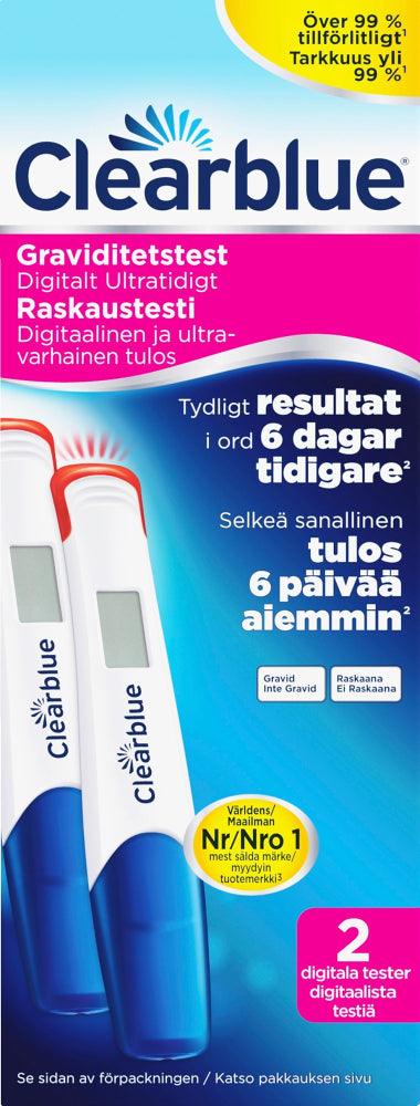 Clearblue Digital Ultra Early Raskaustesti 2 Kpl - Apteekki 360 Helsinki - Verkkoapteekki