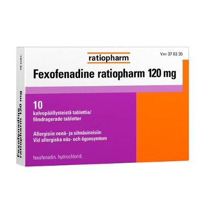 Fexofenadine Ratiopharm 120 Mg Tabl, Kalvopääll - Apteekki 360 Helsinki - Verkkoapteekki