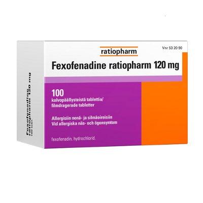 Fexofenadine Ratiopharm 120 Mg Tabl, Kalvopääll - Apteekki 360 Helsinki - Verkkoapteekki