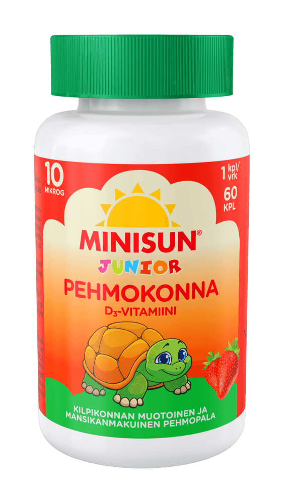Minisun D-Vit Pehmokonna Mansikka 10 Mikrog - Apteekki 360 Helsinki - Verkkoapteekki