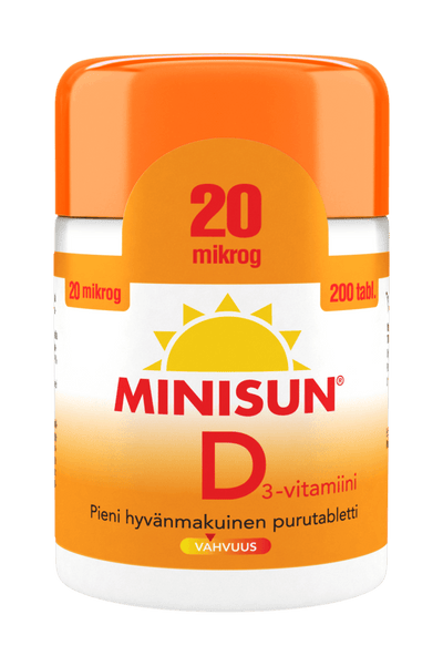 Minisun D-Vitamiini 20 Mikrog - Apteekki 360 Helsinki - Verkkoapteekki