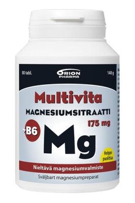 Multivita Magnesiumsitraatti+B6 175Mg - Apteekki 360 Helsinki - Verkkoapteekki
