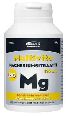 Multivita Magnesiumsitraatti.+B6 Appelsiini - Apteekki 360 Helsinki - Verkkoapteekki