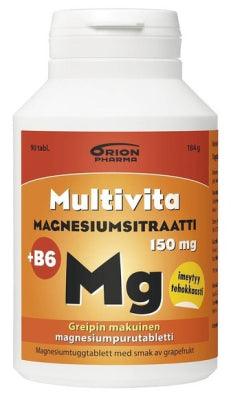 Multivita Magnesiumsitraatti+B6 Greippi 150Mg - Apteekki 360 Helsinki - Verkkoapteekki