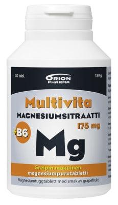 Multivita Magnesiumsitraatti+B6 Greippi 175Mg/2Mg - Apteekki 360 Helsinki - Verkkoapteekki