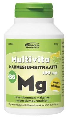 Multivita Magnesiumsitraatti+B6 Lime-Sitruuna 150Mg - Apteekki 360 Helsinki - Verkkoapteekki