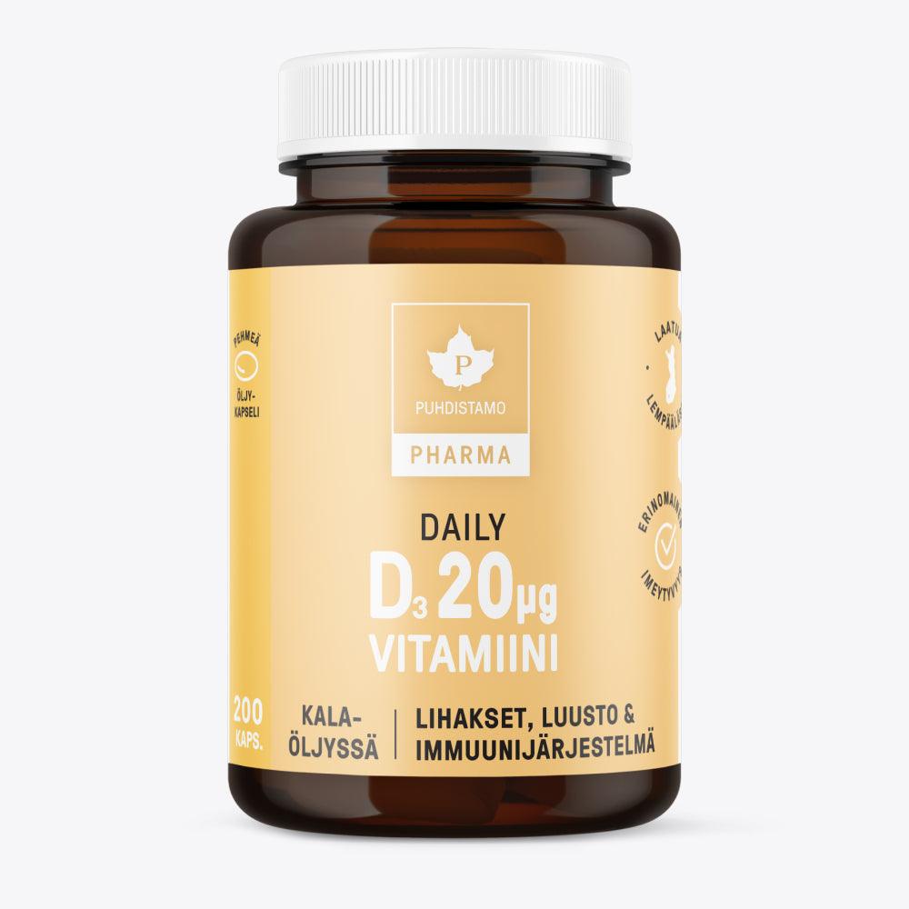 Puhdistamo Pharma Daily D-Vitamiini - Apteekki 360 Helsinki - Verkkoapteekki
