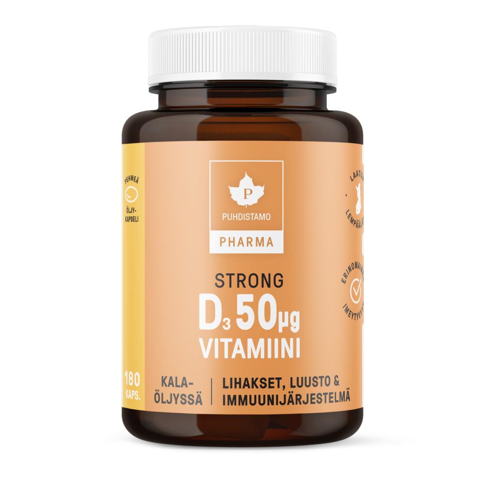 Puhdistamo Pharma Strong D-Vitamiini - Apteekki 360 Helsinki - Verkkoapteekki