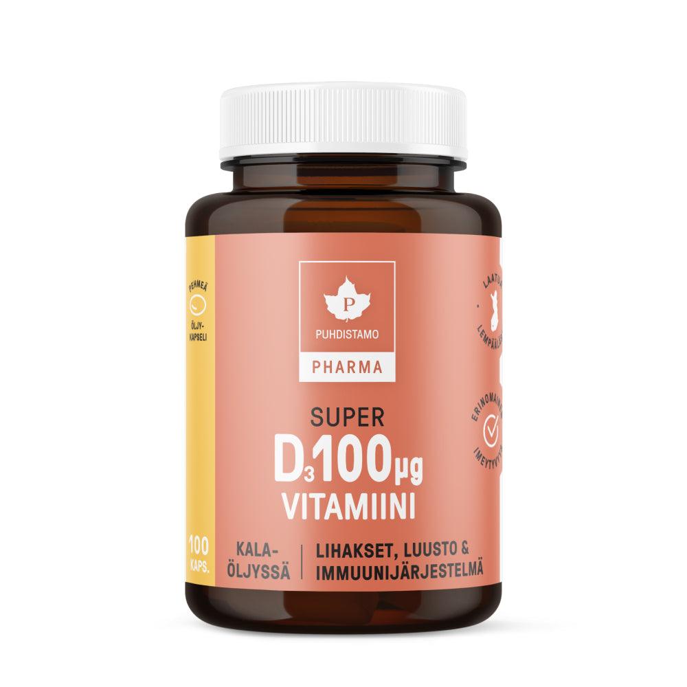 Puhdistamo Pharma Super D-Vitamiini - Apteekki 360 Helsinki - Verkkoapteekki