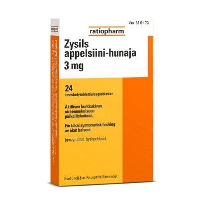 Zysils Appelsiini-Hunaja 2,68 Mg Imeskelytabl - Apteekki 360 Helsinki - Verkkoapteekki