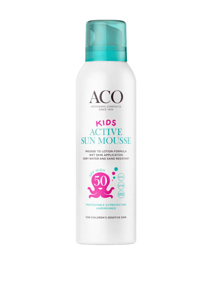 Aco Sun Kids Active Mousse Spf 50 Hajusteeton - Apteekki 360 Helsinki - Verkkoapteekki
