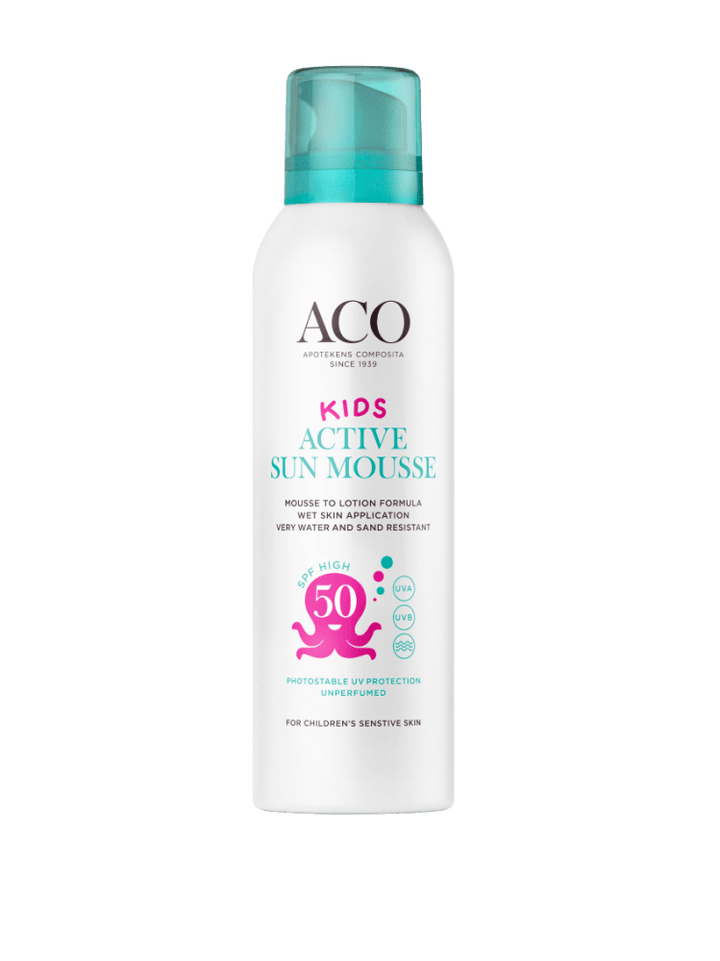 Aco Sun Kids Active Mousse Spf 50 Hajusteeton - Apteekki 360 Helsinki - Verkkoapteekki