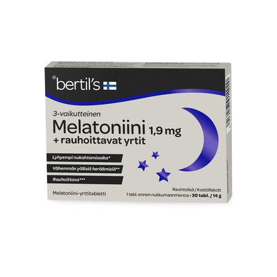 Bertils Melatoniini 1,9 Mg + Rauhoittavat Yrtit - Apteekki 360 Helsinki - Verkkoapteekki