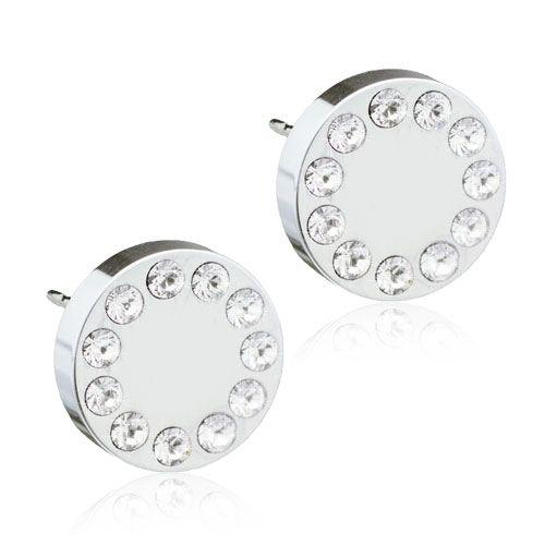 Blomdahl Silver Titanium Brilliance Puck 8Mm Crystal - Korvakoru - Apteekki 360 Helsinki - Verkkoapteekki