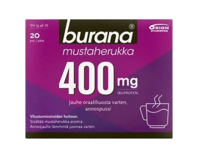 Burana Mustaherukka 400 Mg Jauhe Oraaliliuosta Varten, Annospussi - Apteekki 360 Helsinki - Verkkoapteekki