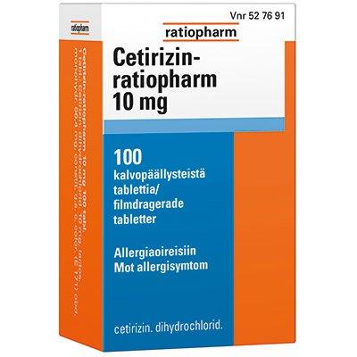 Cetirizin-Ratiopharm 10 Mg Tabl, Kalvopääll - Apteekki 360 Helsinki - Verkkoapteekki