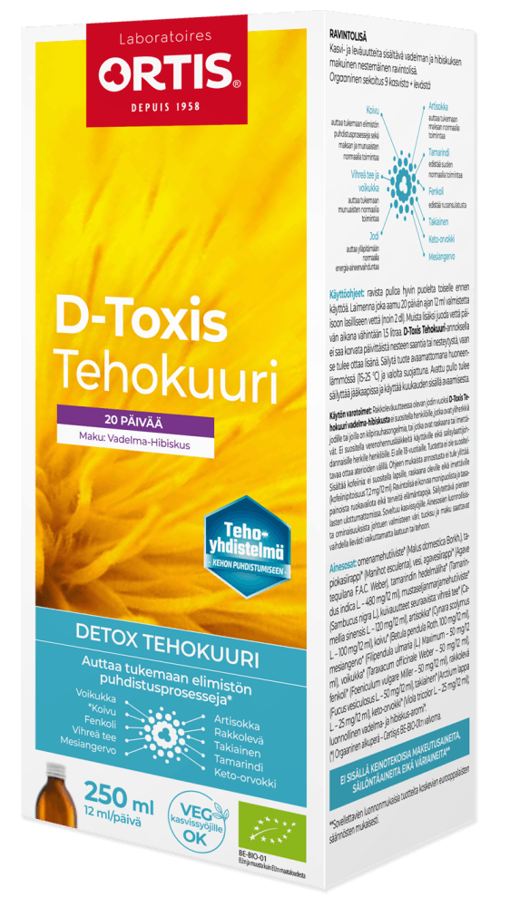 D-Toxis Detox Tehokuuri Vadelm - Apteekki 360 Helsinki - Verkkoapteekki