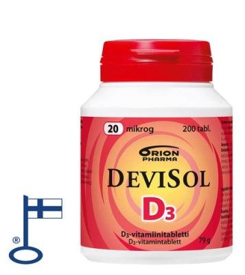 DeviSol 20 mcg - D-vitamiini - Apteekki 360 Helsinki - Verkkoapteekki