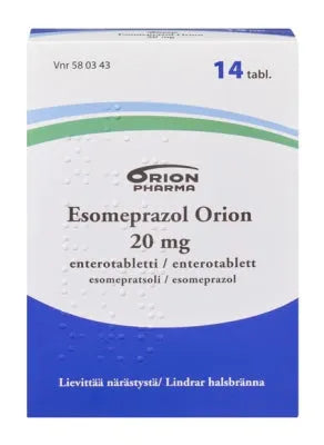 Esomeprazol Orion 20 Mg Enterotabl - Apteekki 360 Helsinki - Verkkoapteekki