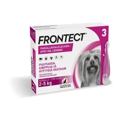 Frontect 33,8 Mg/252,4 Mg Vet Paikallisvaleluliuos Koirille 2-5 Kg - Apteekki 360 Helsinki - Verkkoapteekki