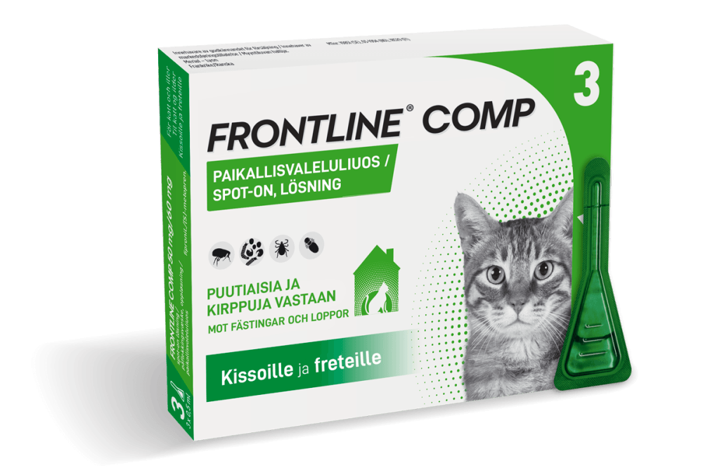 Frontline Comp 50 Mg/60 Mg Vet Paikallisvaleluliuos Kissoille Ja Freteille - Apteekki 360 Helsinki - Verkkoapteekki