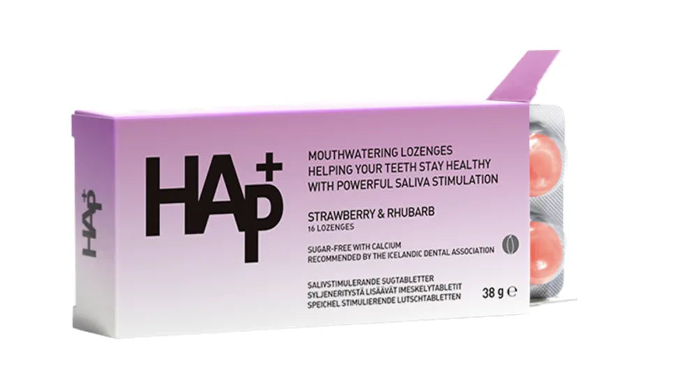 Hap+ Imeskelytabletti Mansikka&Raparperi - Apteekki 360 Helsinki - Verkkoapteekki