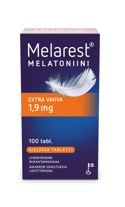 Melarest Melatoniini Extra Vahva Nieltävä 1,9 Mg - 30 Tabl, 100 Tabl - Apteekki 360 Helsinki - Verkkoapteekki