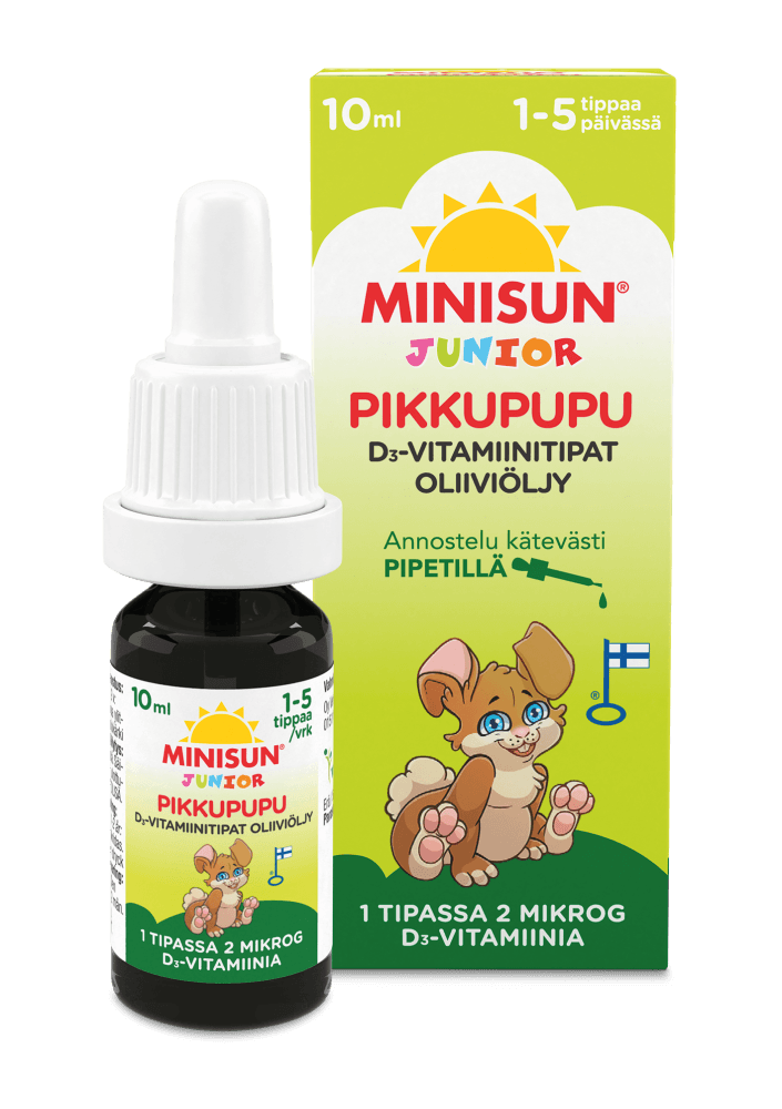 Minisun D-Tipat Oliiviöljy - D-vitamiini vauvalle - Apteekki 360 Helsinki - Verkkoapteekki